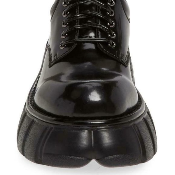 Jeffrey Campbell Barge Black Leather Platform Shoe - Picture 4 of 6